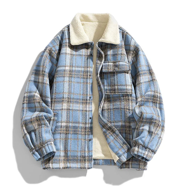 Men's Hikari Flannel Jacket – Fleece-Lined Check Layer – Black (Fleece Lined)