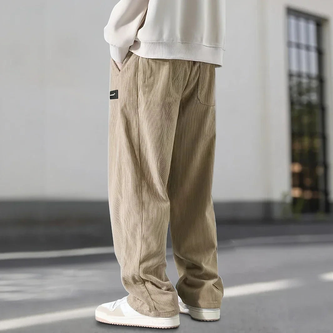 Men's Corduroy Joggers – Soft Straight-Leg Drawstring Trousers – view 2
