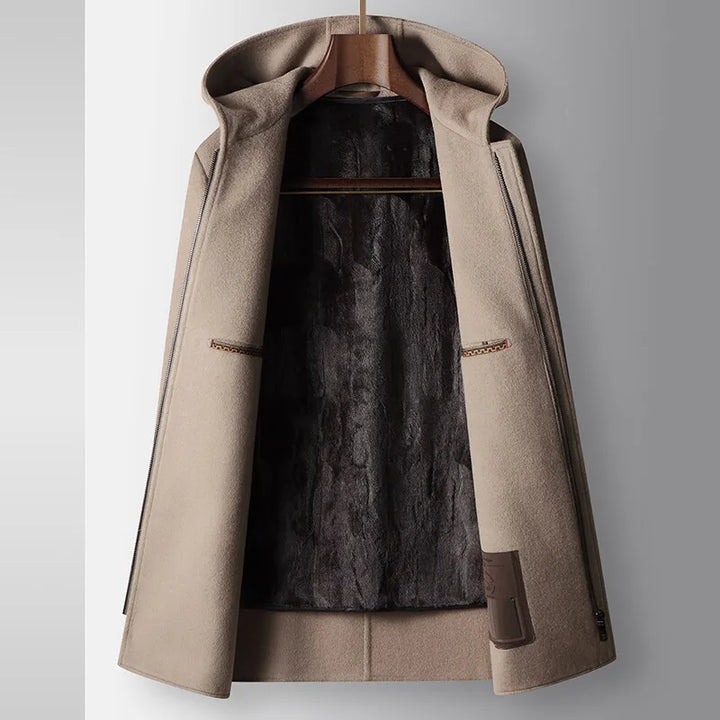 Men's Pure Wool Hooded Overcoat – Refined City Winter Coat – view 2