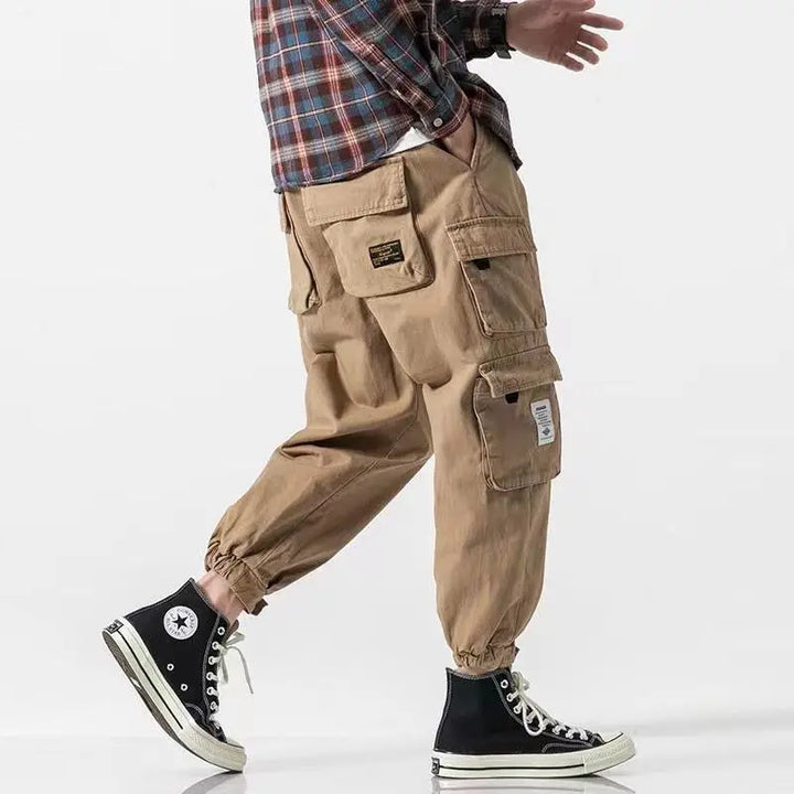 Men's Quick-Dry Cargo Joggers – Tactical Pockets – Elastic Cuffs – Brown