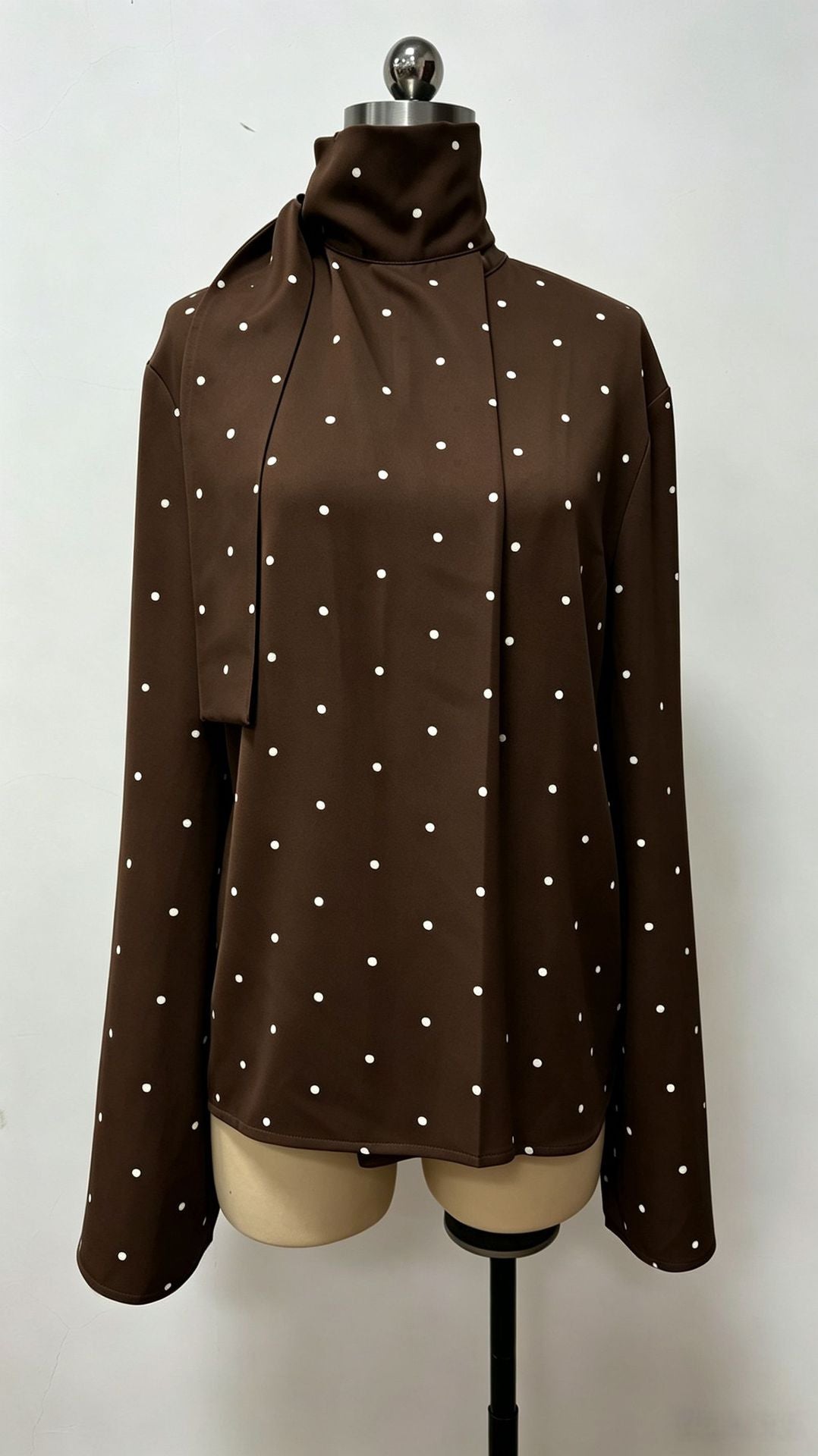 French Ribbon Polka-Dot Loose Shirt