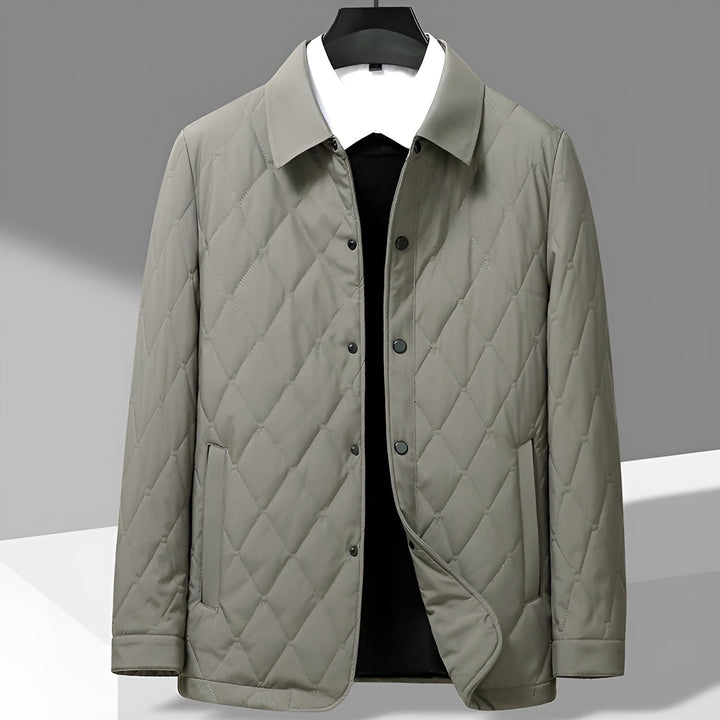 Men's Diamond Quilted Jacket – Lightweight Cotton-Lined Warmth