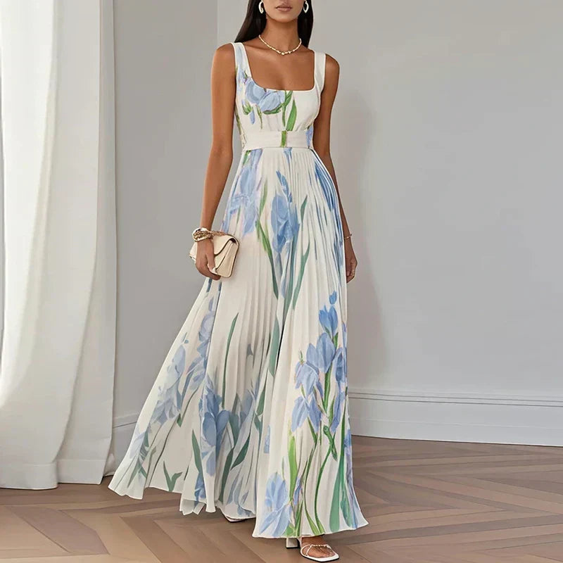 Women's Floral A-Line Maxi Dress - Spring Wedding Guest Favorite