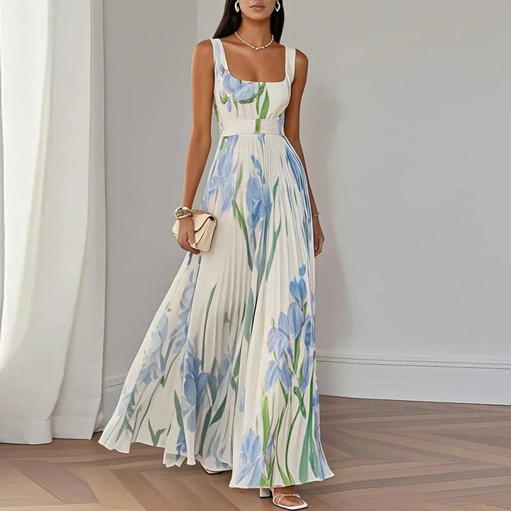 Women's Floral A-Line Maxi Dress - Spring Wedding Guest Favorite