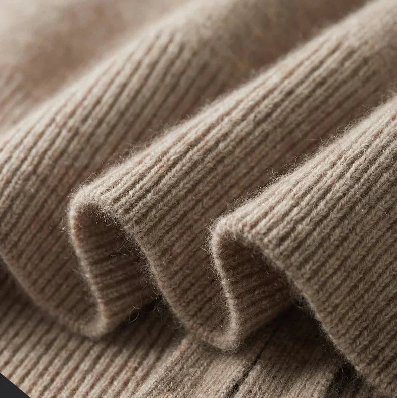 Men's Cashmere Zip Cardigan – Collared Knit with Pockets