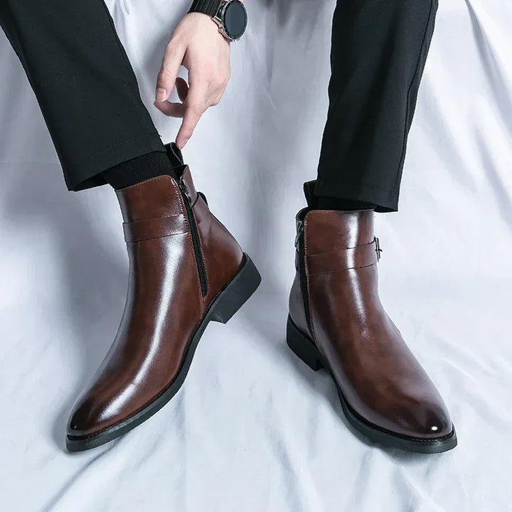 Men's Leather Chelsea Boots – Smart Casual Zip Ankle Boots – view 4