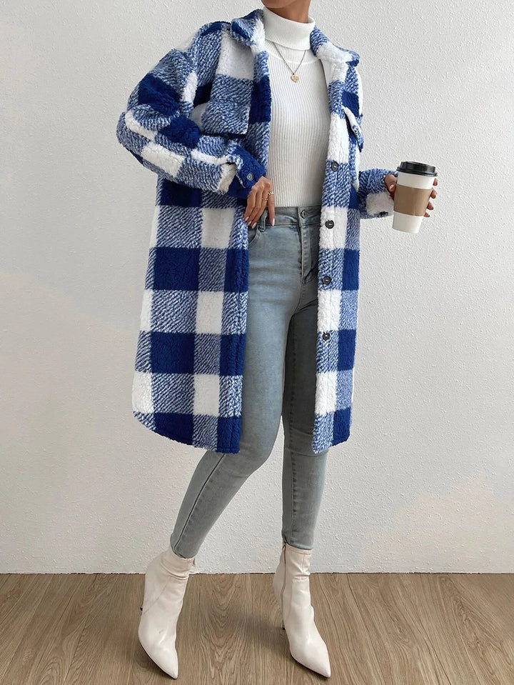 Women's Fleece Trench Coat – Open-Front Relaxed Layering Piece – view 10