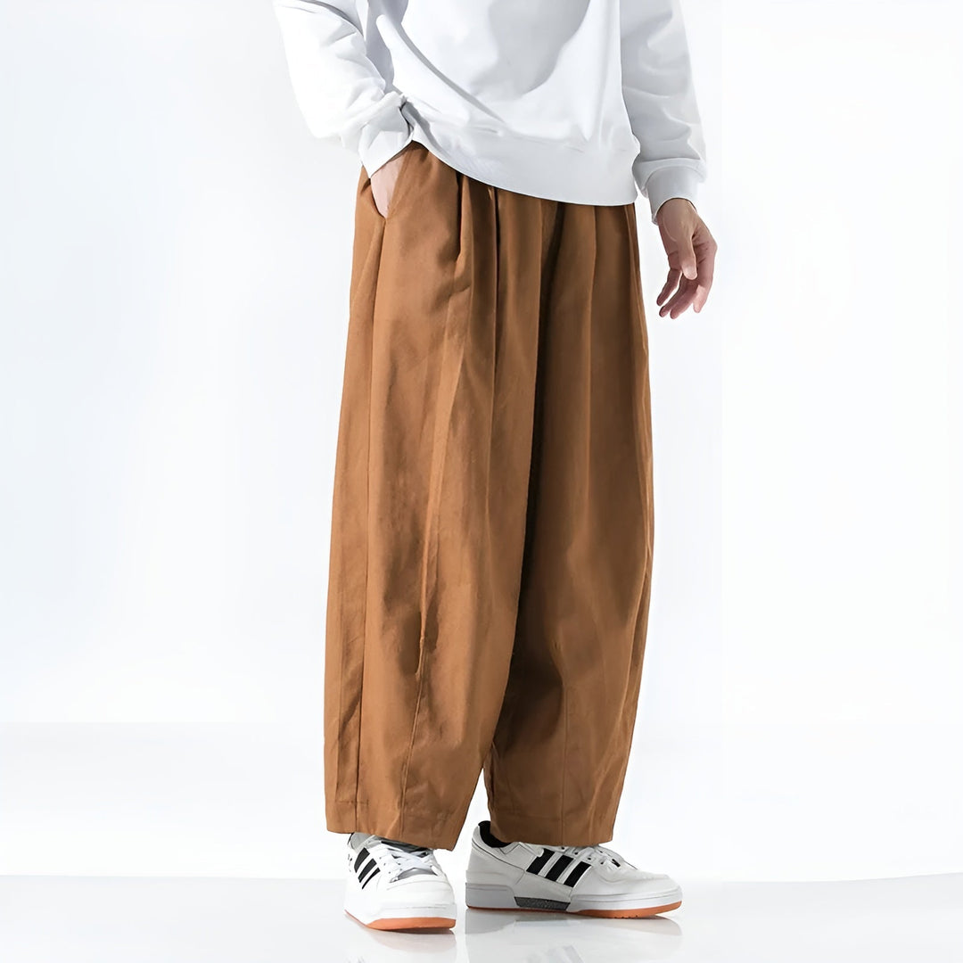 Men's Cotton Sarouel Trousers – Relaxed Pleated Harem Style – view 6