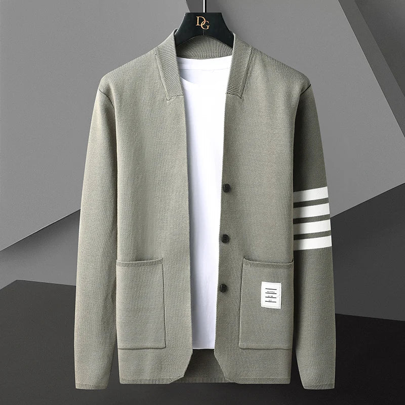 Men's Knitted Button-Up Cardigan – Lightweight Layering Knitwear
