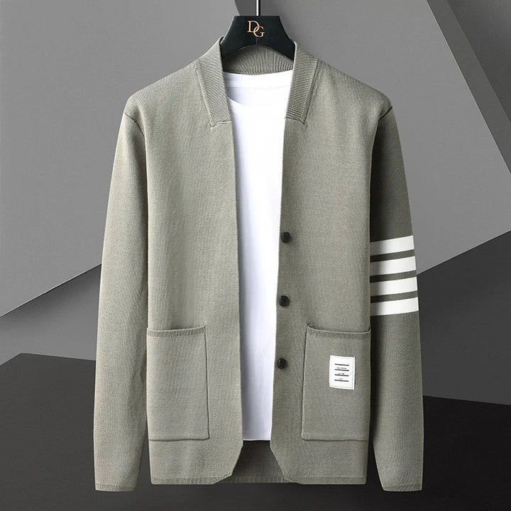Men's Knitted Button-Up Cardigan – Lightweight Layering Knitwear