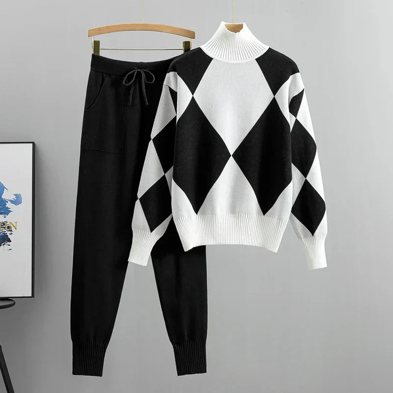 Women's Emilie Knitted Co-ord Set – Geometric Jumper & Joggers – view 10