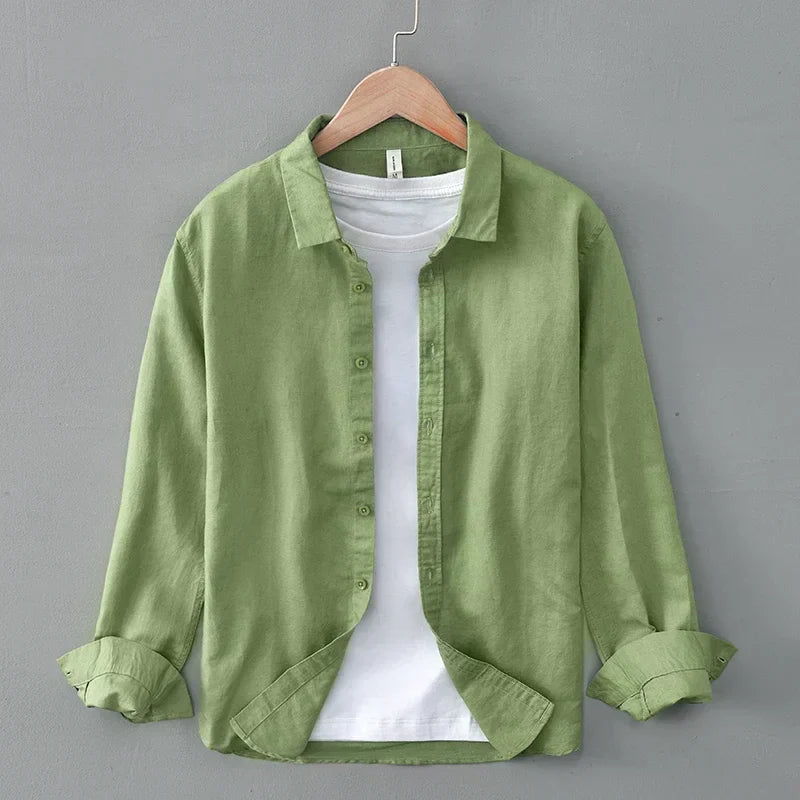 Men's Cotton-Linen Shirt – Bruno Lightweight Summer Button-Up – view 3