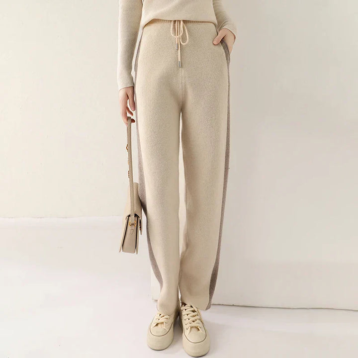 Women's 100% Wool Wide-Leg Trousers – Cosy Drawstring Waist – view 5