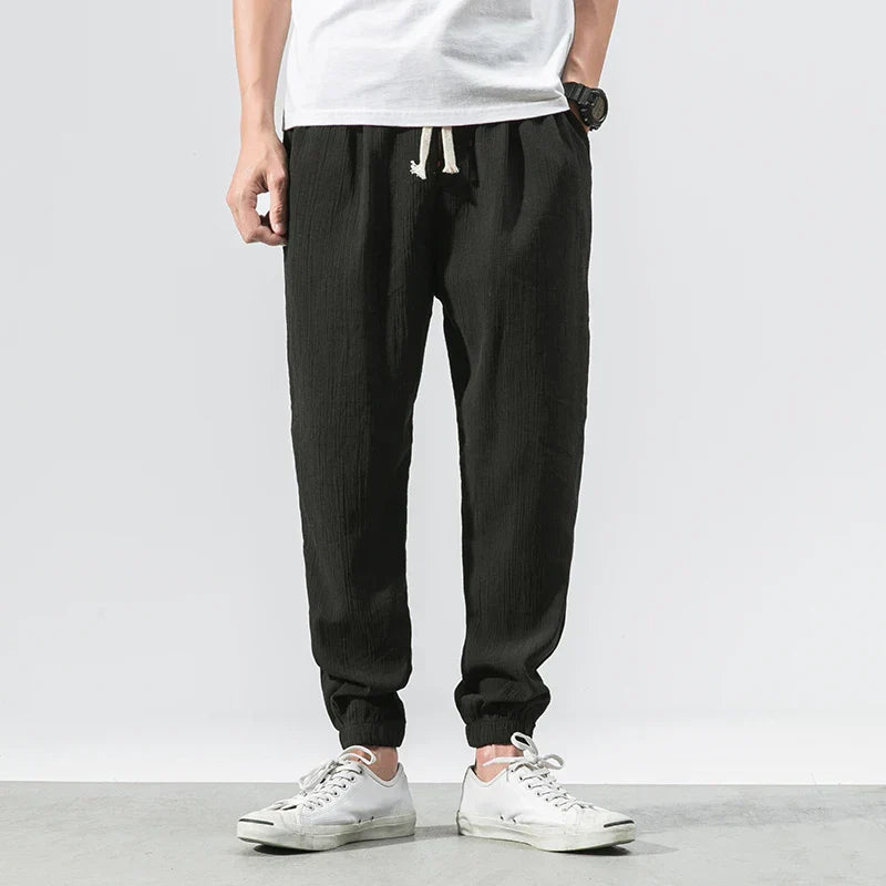 Men's Osaka Comfort Linen Trousers – Tapered Breathable Summer – view 3