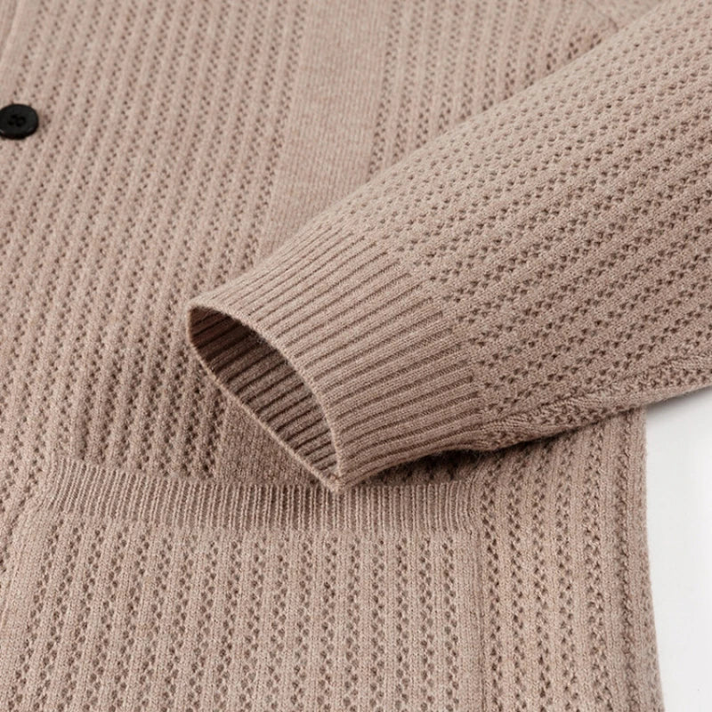 Men's Valerio Cashmere Button-Up Cardigan – Ribbed Knitwear – view 8