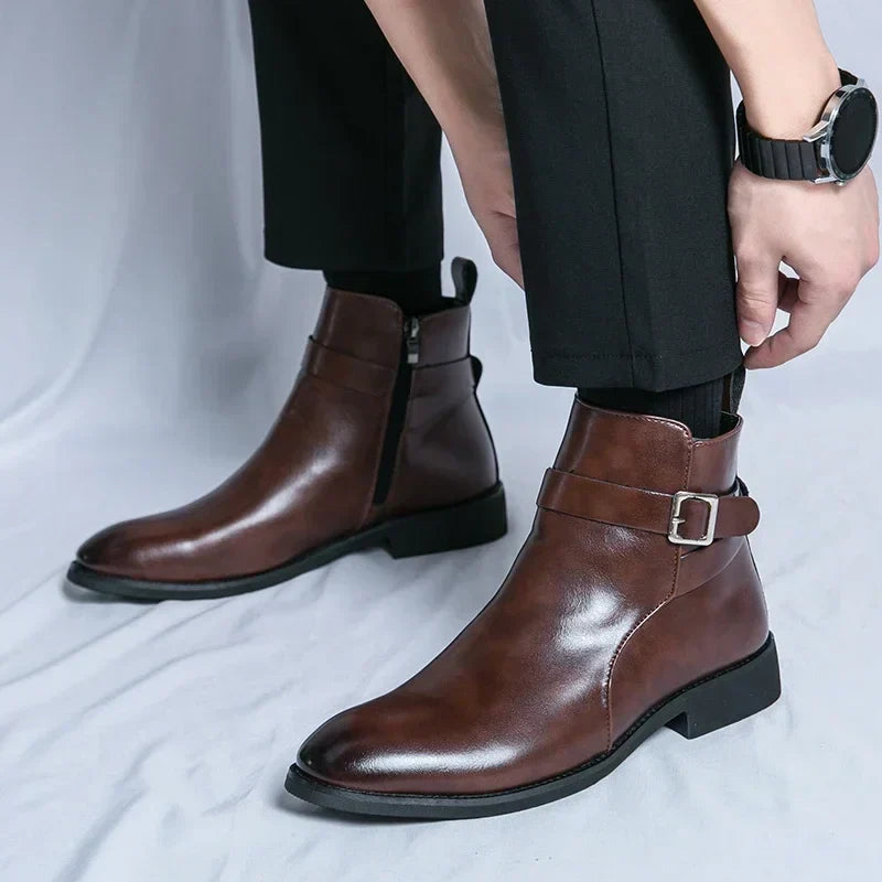 Men's Leather Chelsea Boots – Smart Casual Zip Ankle Boots – view 9