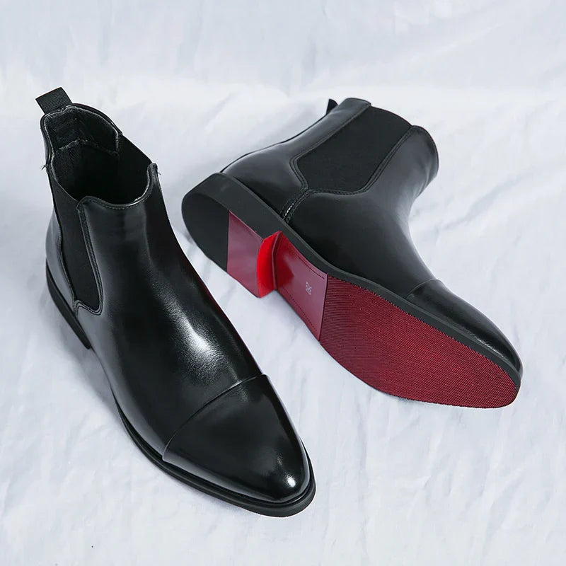 Men's Leather Chelsea Boots – Smart Casual Slip-On Ankle Boots