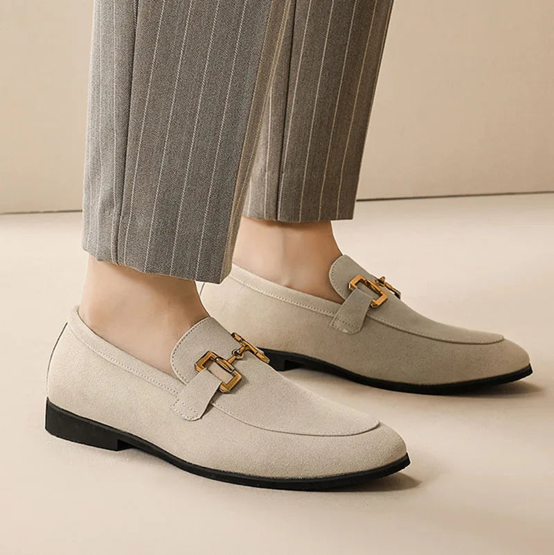 Men's Suede Loafers – Cushioned Slip-On Shoes for Work