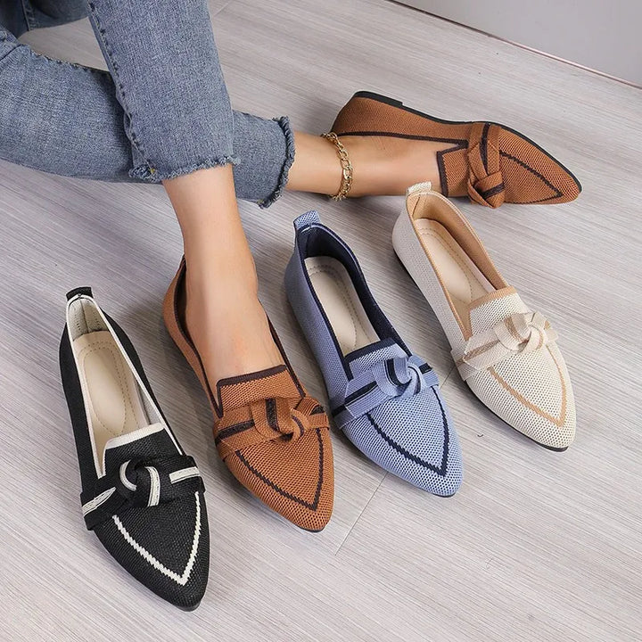 Women's Twist Knot Loafer Flats – Comfortable Slip-On Shoes