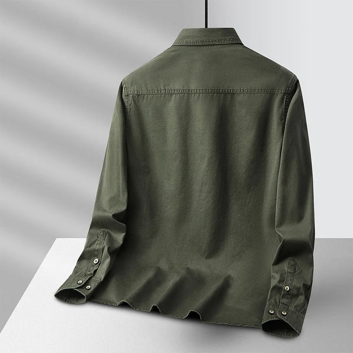Men's Cotton Military Overshirt – Utility Field Shacket – view 5