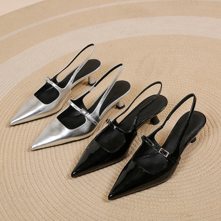 Women's Slingback Kitten Heels - Comfortable Elegance for All Day