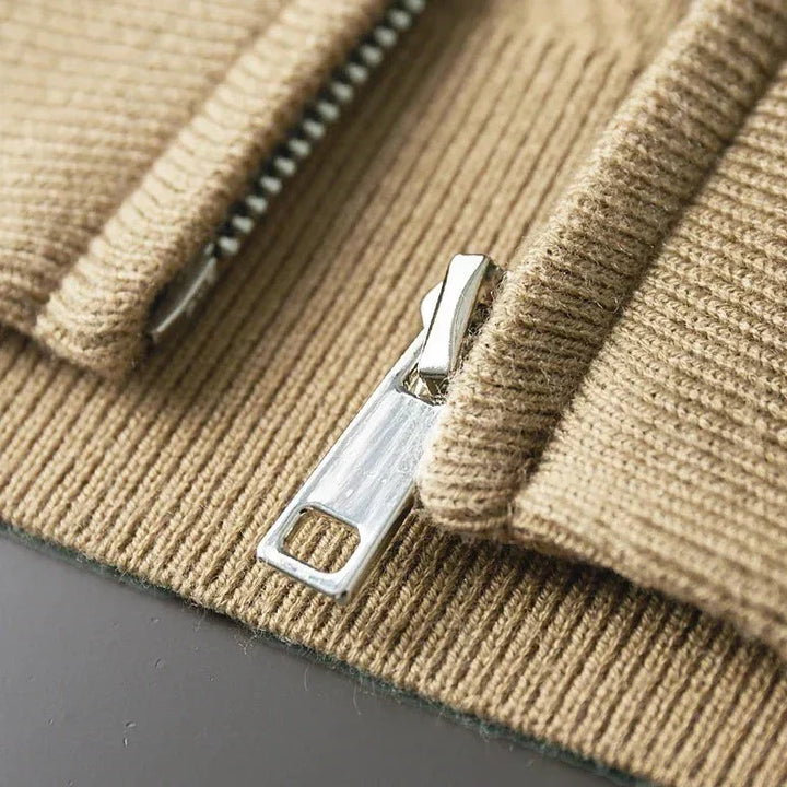 Men's Cashmere Blend Zip Cardigan – Shawl Collar Knit Layer – view 9