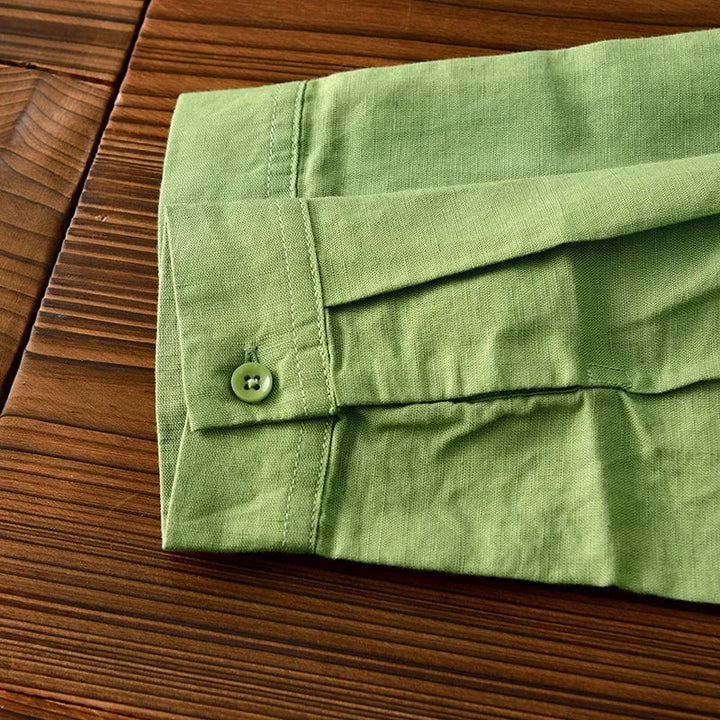 Men's Cotton-Linen Shirt – Bruno Lightweight Summer Button-Up – view 10