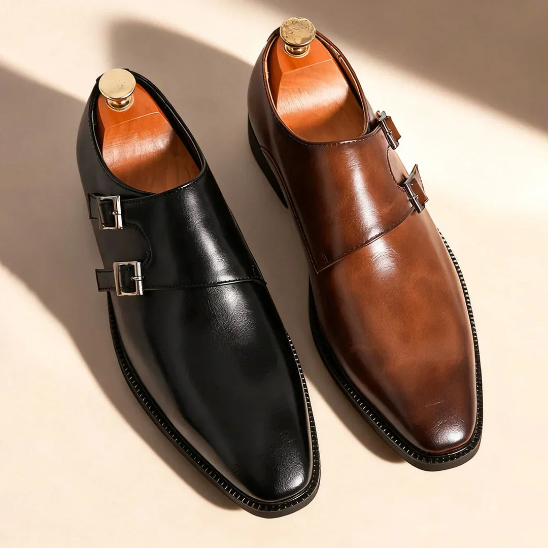Men's Leather Monk Strap Loafers – Smart Casual Dress Shoes – view 11