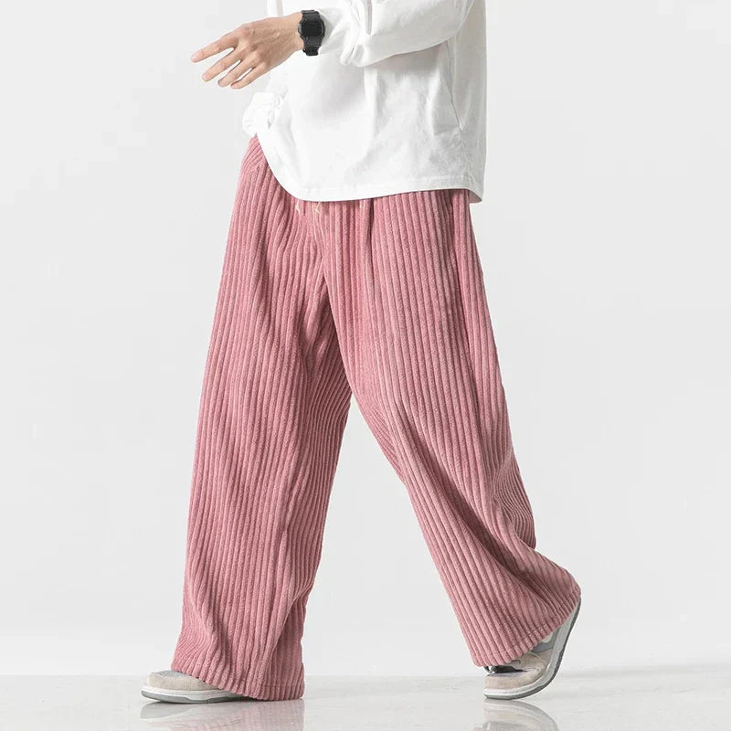 Men's Corduroy Trousers – Kyoto Relaxed Straight-Leg Minimalist – view 2