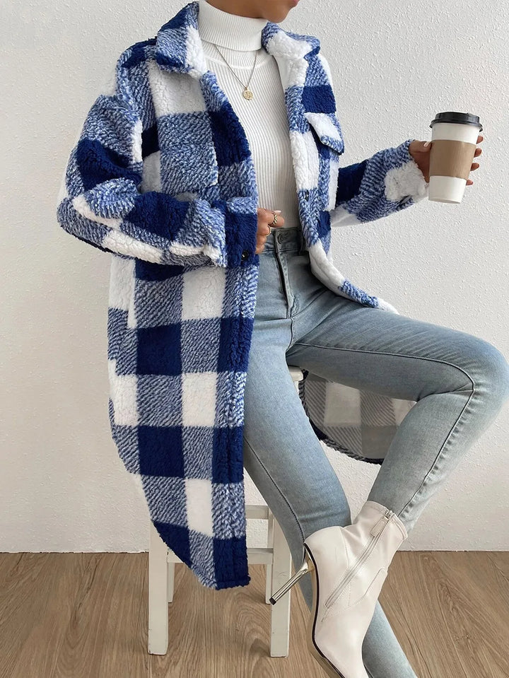 Women's Fleece Trench Coat – Open-Front Relaxed Layering Piece – view 6
