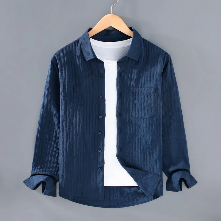 Men's Relaxed Linen Shirt – Breathable Summer Casual – Royal Blue