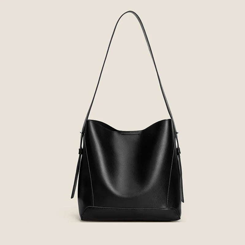 Women's Vintage Leather Tote Bag – Everyday Shoulder Carryall – view 6