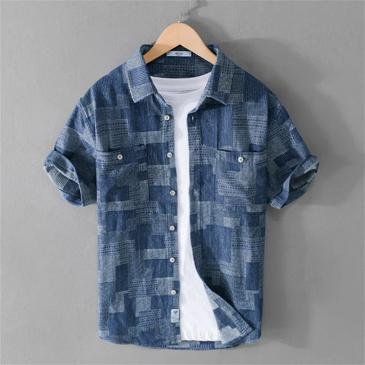 Men's Cotton Blend Check Shirt – Lightweight Relaxed Layer – view 3