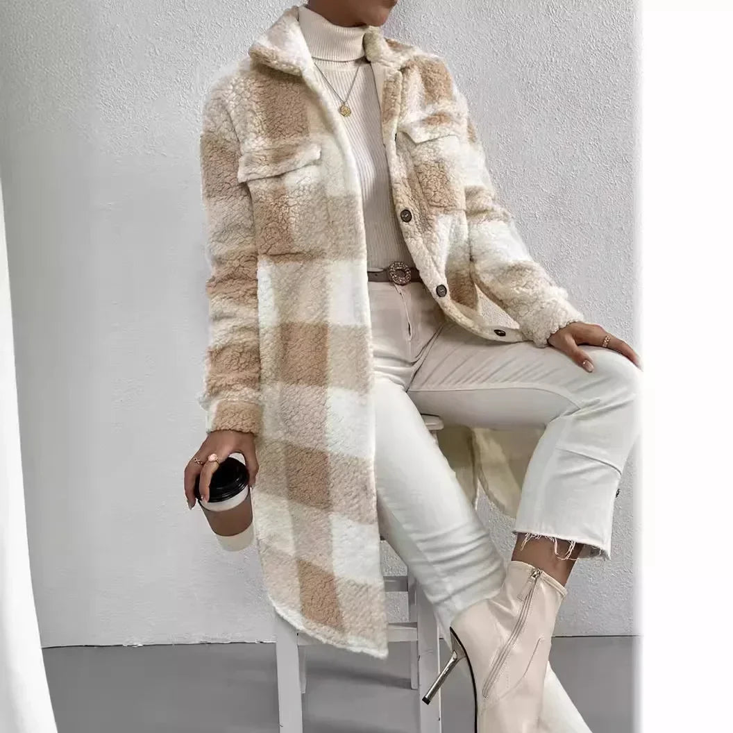 Women's Fleece Trench Coat – Open-Front Relaxed Layering Piece – view 2