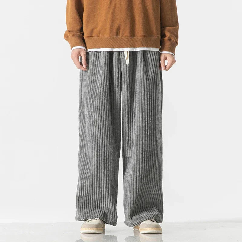 Men's Corduroy Trousers – Kyoto Relaxed Straight-Leg Minimalist – view 8