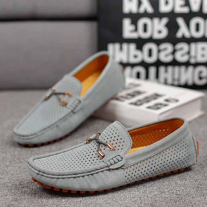 Gianni Men's Perforated Leather Loafers – Breathable Slip-Ons – view 9