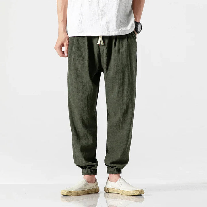 Men's Osaka Comfort Linen Trousers – Tapered Breathable Summer – view 7