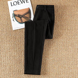 Women's Cotton Tailored Trousers – Herringbone Texture