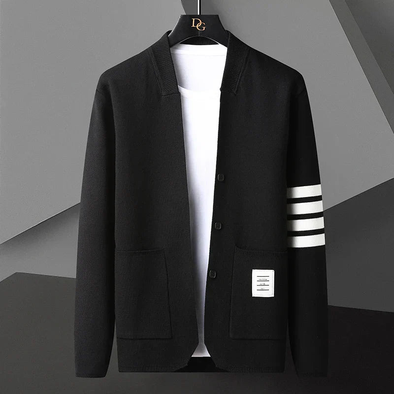 Men's Knitted Button-Up Cardigan – Lightweight Layering Knitwear – view 3