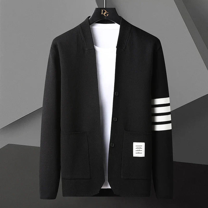 Men's Knitted Button-Up Cardigan – Lightweight Layering Knitwear – view 3