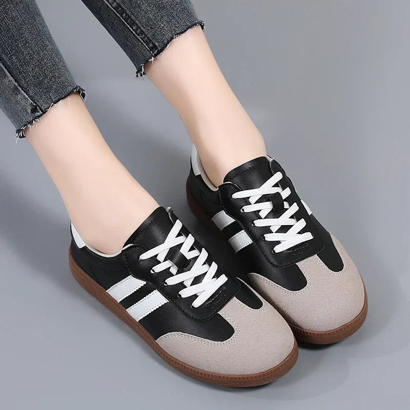 Women's Retro Suede Trainers – Cushioned Gum-Sole Sneakers