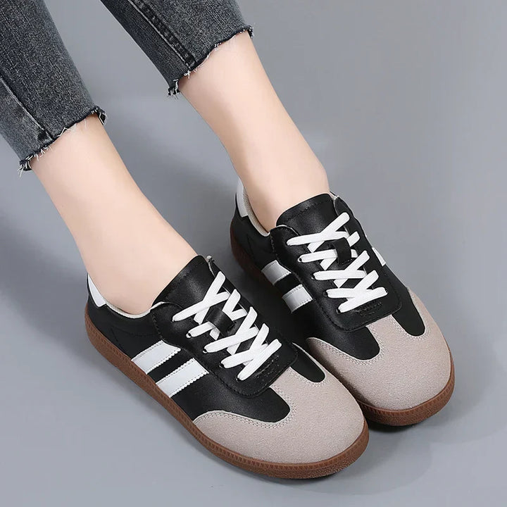 Women's Retro Suede Trainers – Cushioned Gum-Sole Sneakers