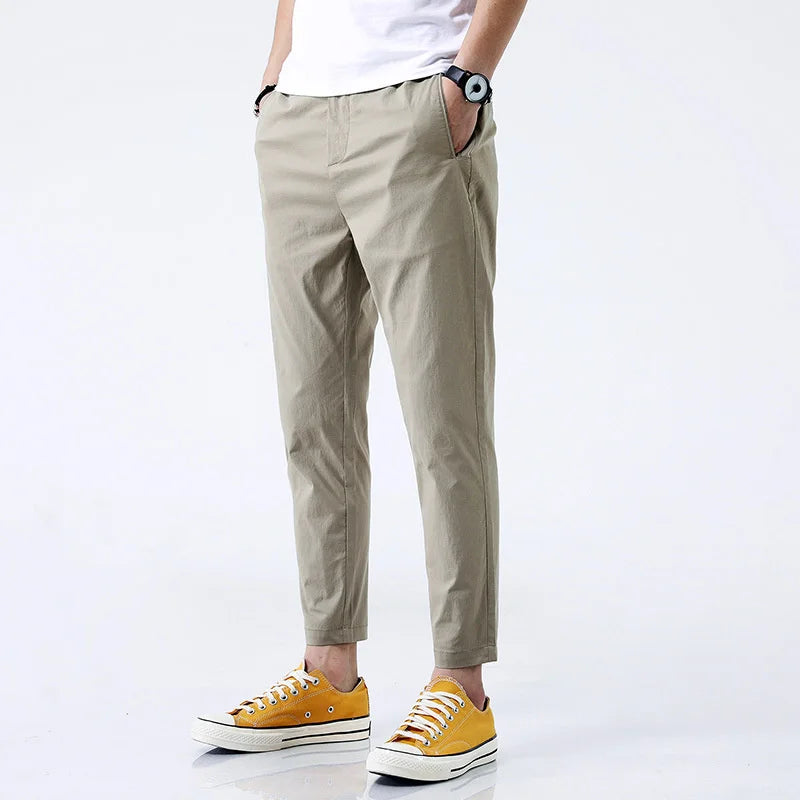 Men's Cotton Chinos – Marseille Straight Fit Ankle-Length Trousers