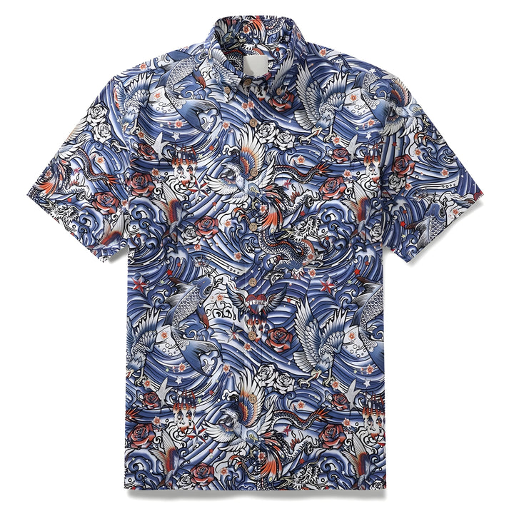 Men's Printed Resort Shirt – Lightweight Holiday Button-Up – Natori