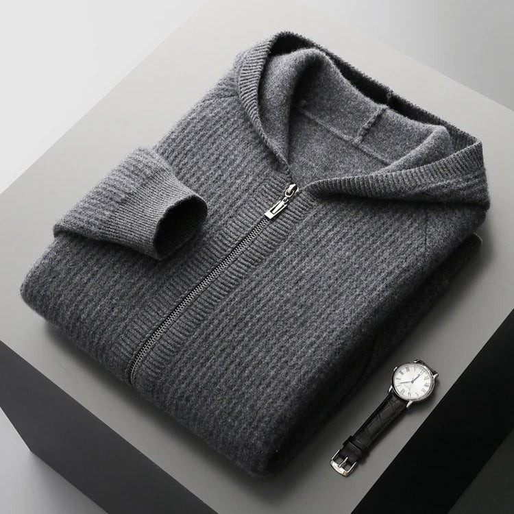 Men's Cashmere Zip-Through Hoodie – Lightweight Luxury Layer – view 4
