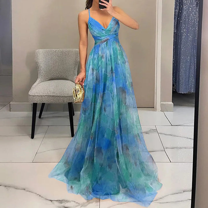 Women's Floral Print Maxi Dress – Romantic Summer Occasionwear