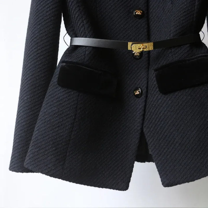 Women's Wool Blend Tailored Jacket – Smart Mid-Length Layer – view 4