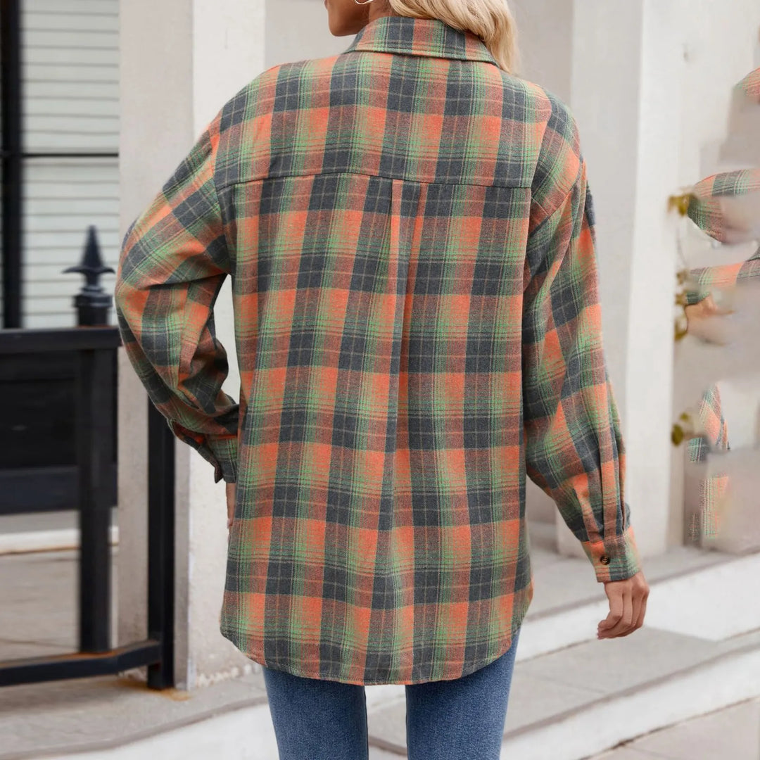 Women's Brushed Flannel Shirt – Relaxed Fit Button-Up Layer – view 5