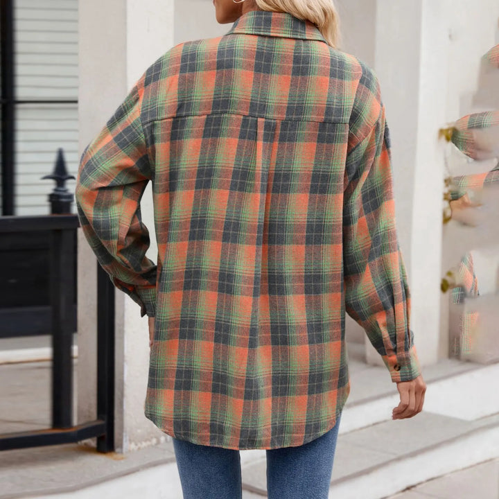 Women's Brushed Flannel Shirt – Relaxed Fit Button-Up Layer – view 5