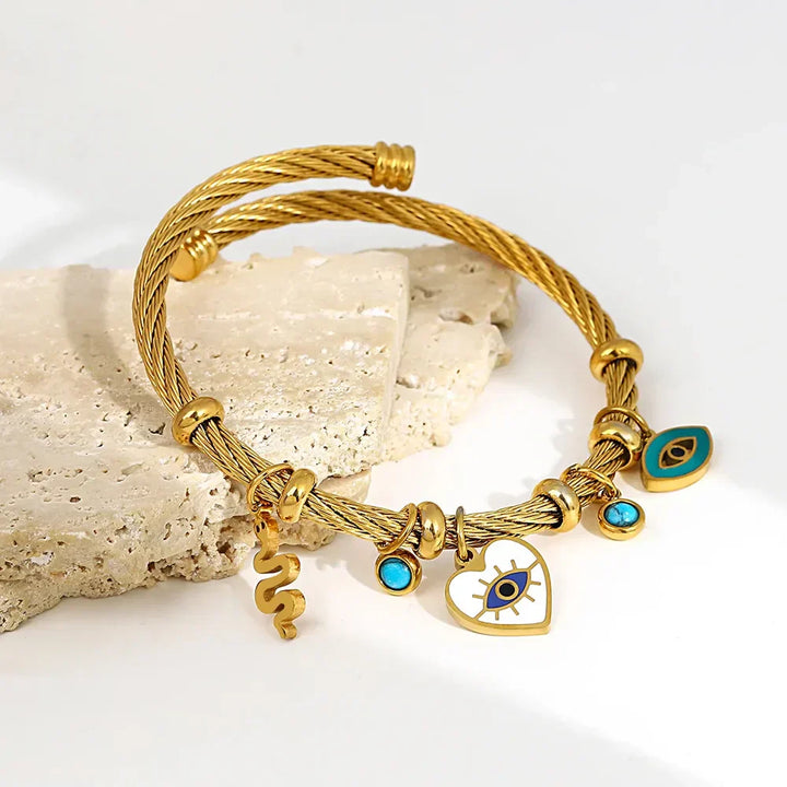 Women's Gold-Plated Charm Bracelet – Stainless Steel Jewellery – view 5